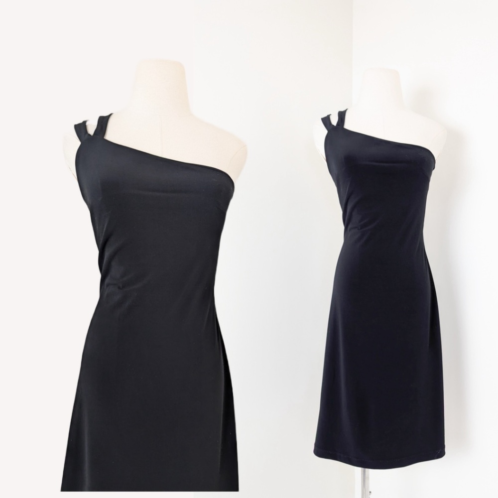 *Free with Purchase* 90's Jacob Mini Dress Asymmetrical Fitted Tight One Strap - Picture 1 of 11
